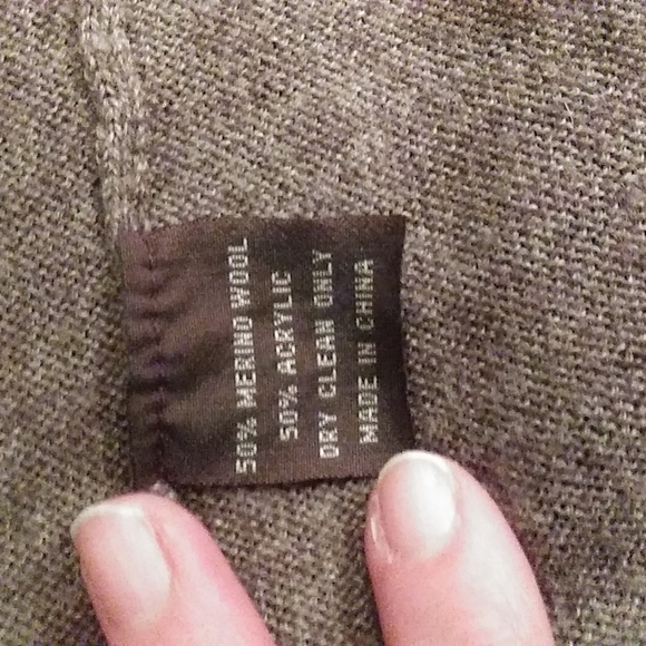 Women's FAB LUX Merino Wool Cape w/Cowl Neck+Chic Capped Leather Elbows. Sz:S - Picture 7 of 8